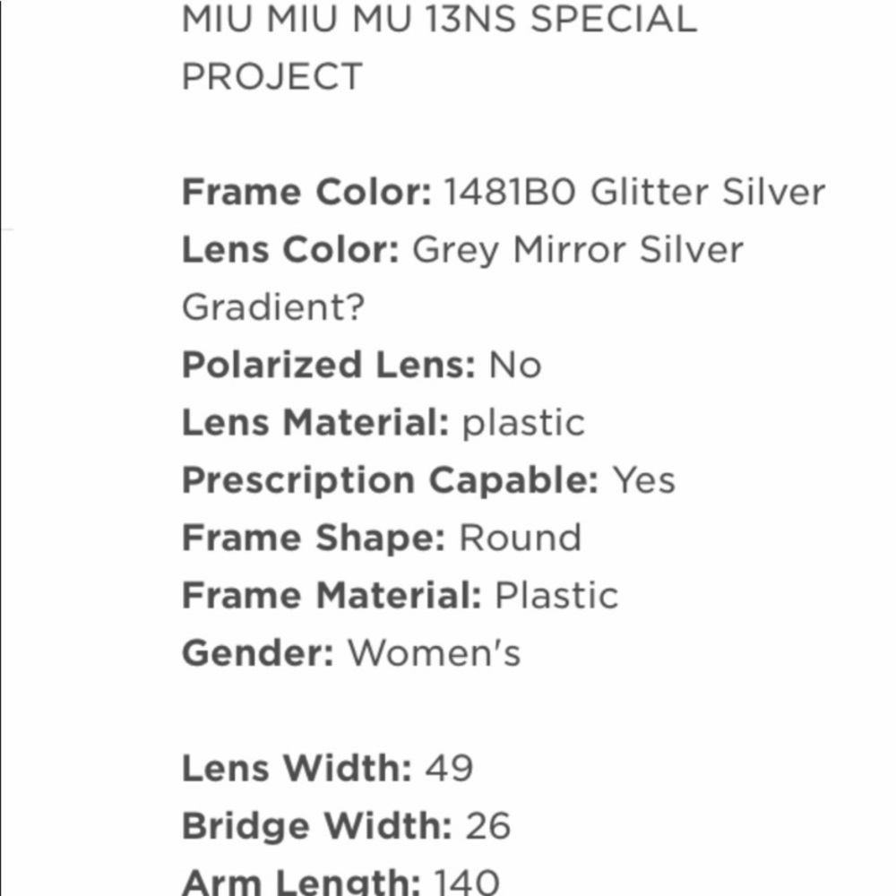 SOLD 🔺MIU MIU ROUND GLITTER MIRROR SUNGLASSES - Picture 12 of 13